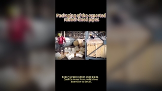 Embalaje de tuberías revestidas de caucho.