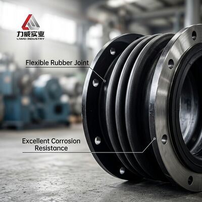 Varia según el tamaño de una sola esfera articulación de caucho flexible con extremos flanqueados