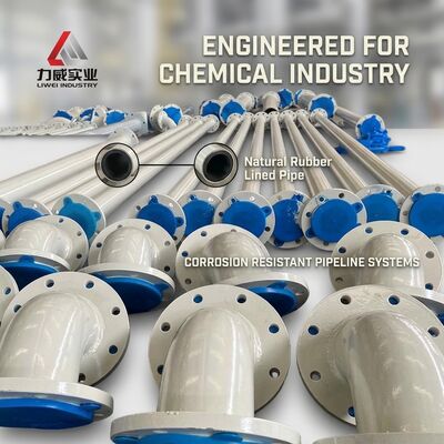 Alta resistencia a la abrasión Tubo de caucho resistente a la corrosión que incorpora material de revestimiento caucho natural Neoprene EPDM Nitril para la industria química